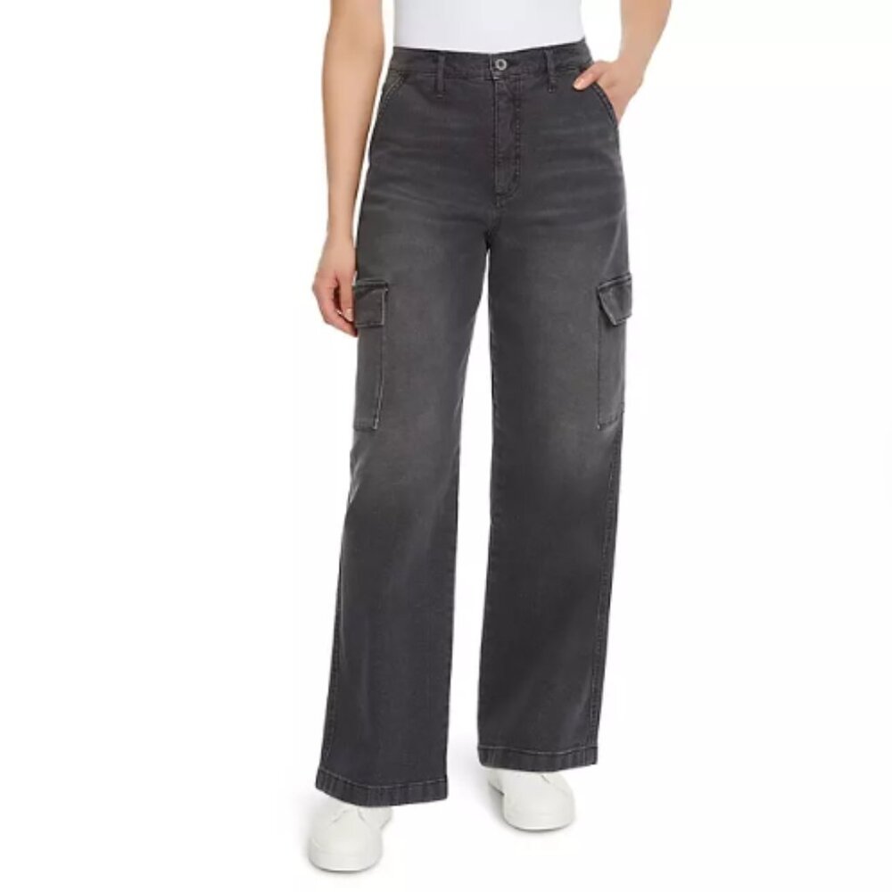 Jessica Simpson Women's High Rise Stretch Cargo Jeans Black Size 8 NWT